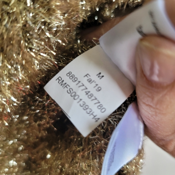 RACHEL Rachel Roy, Dehlia Metallic Crewneck Pullover Sweater, Gold, Size Medium - Picture 3 of 8